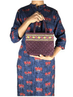 srishopify handicrafts SIZE MINI traditional hand bag for women stylish Design Small Handle Bags Cotton handmade 9x7x3 Inch(original Beads and Thread Work)