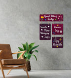 Artvibes Good Vibes Only Designer Wall Hanging Wooden Art | Quotes Decor Item | Wall Illustrations | Office Wall Decoration Items | Wall Art Print | Inspirational quotes | Gift Items (WH_6502N)