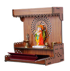 HOMEWEY DECOR Wooden Home Temple Handcrafted Support Heavy Idols Luxurious Finish Pooja Mandir for Home and Office Wall Mount for Pooja Room (TEMPLE068NENA -01DM-22)