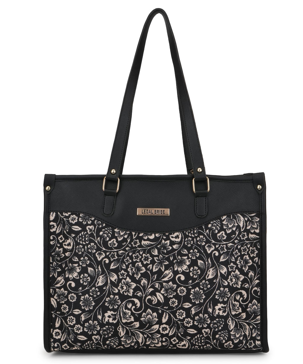 LEGAL BRIBE Printed Tote Bag (Black and White)