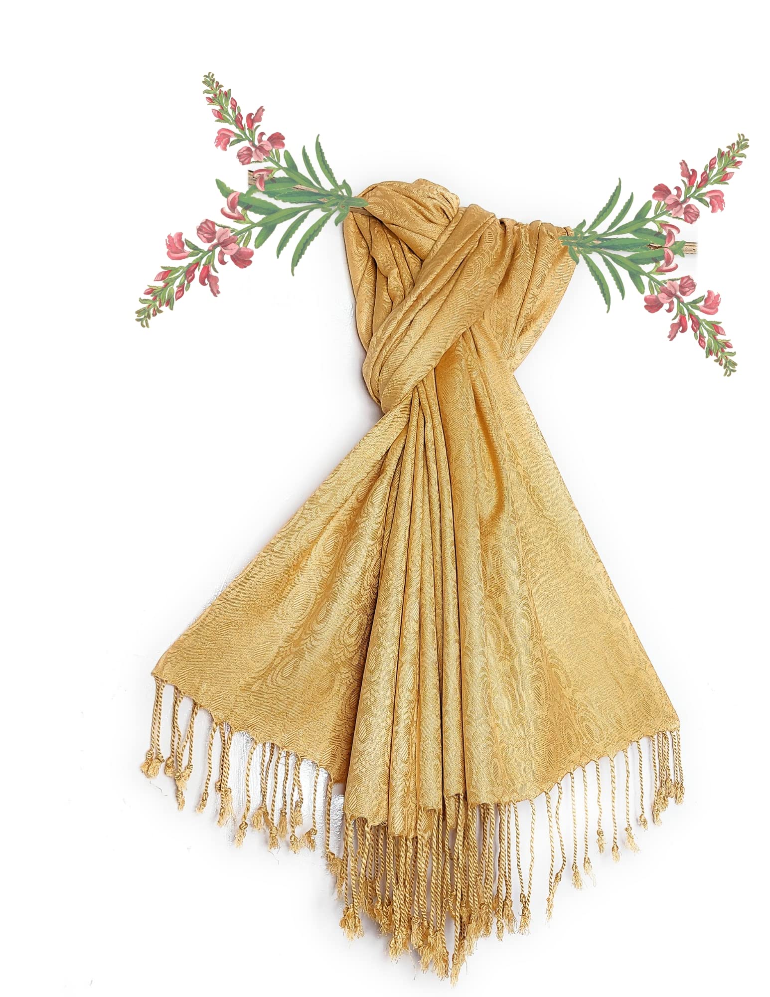 Chandwasia Viscose Scarf Stole & Shawl | Soft Lightweight Fabric | Stylish Scarves for Girls, Ladies, Women & Men | Suitable for Summer and Winter Wear - 28x72 Inches, Cream