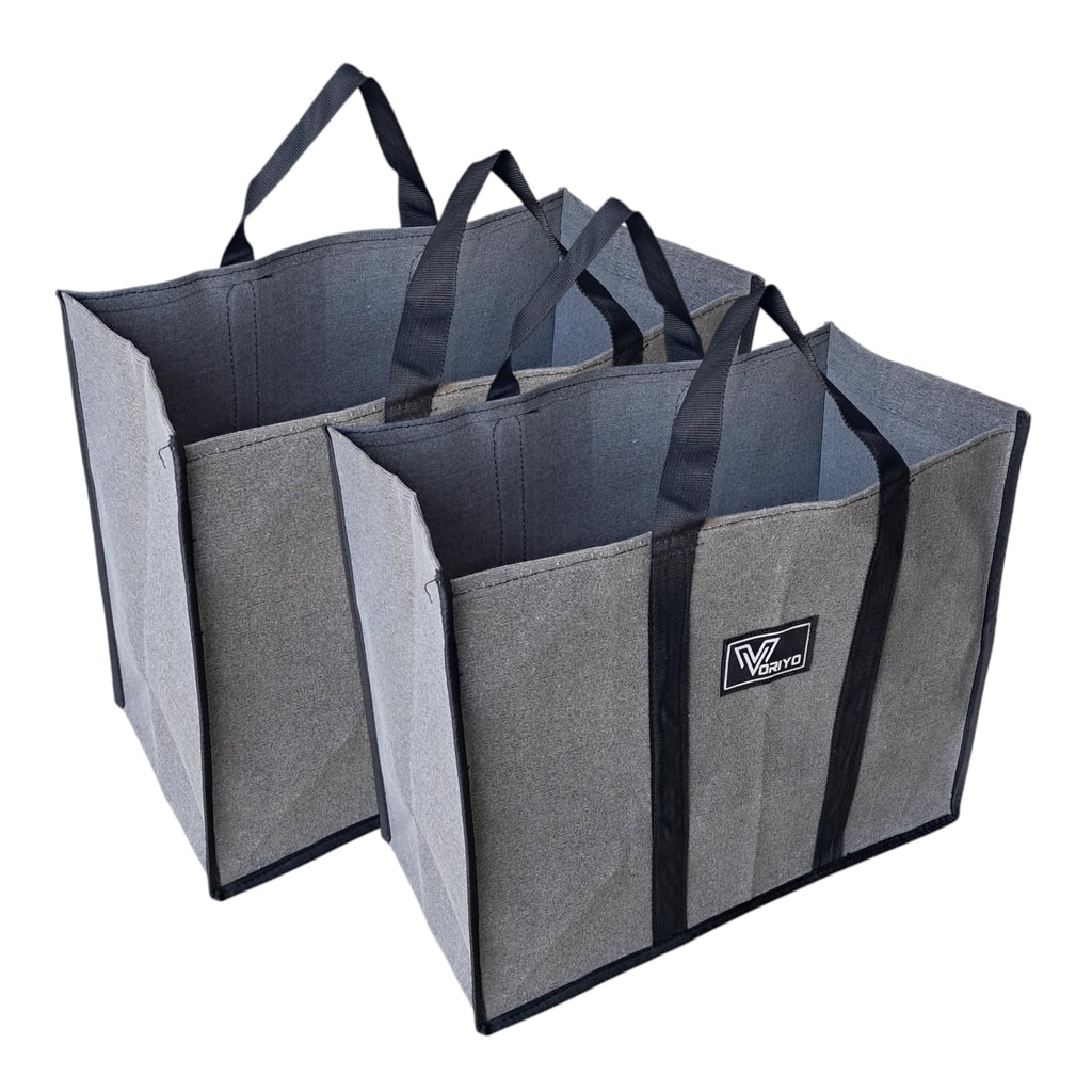 VORIYO Travel Shopping Grocery Tote Bag Foldable for Multipurpose Shopper Bag Eco Cotton Daily Use with Strong Handles (Pack Of 2) (TV02SD)