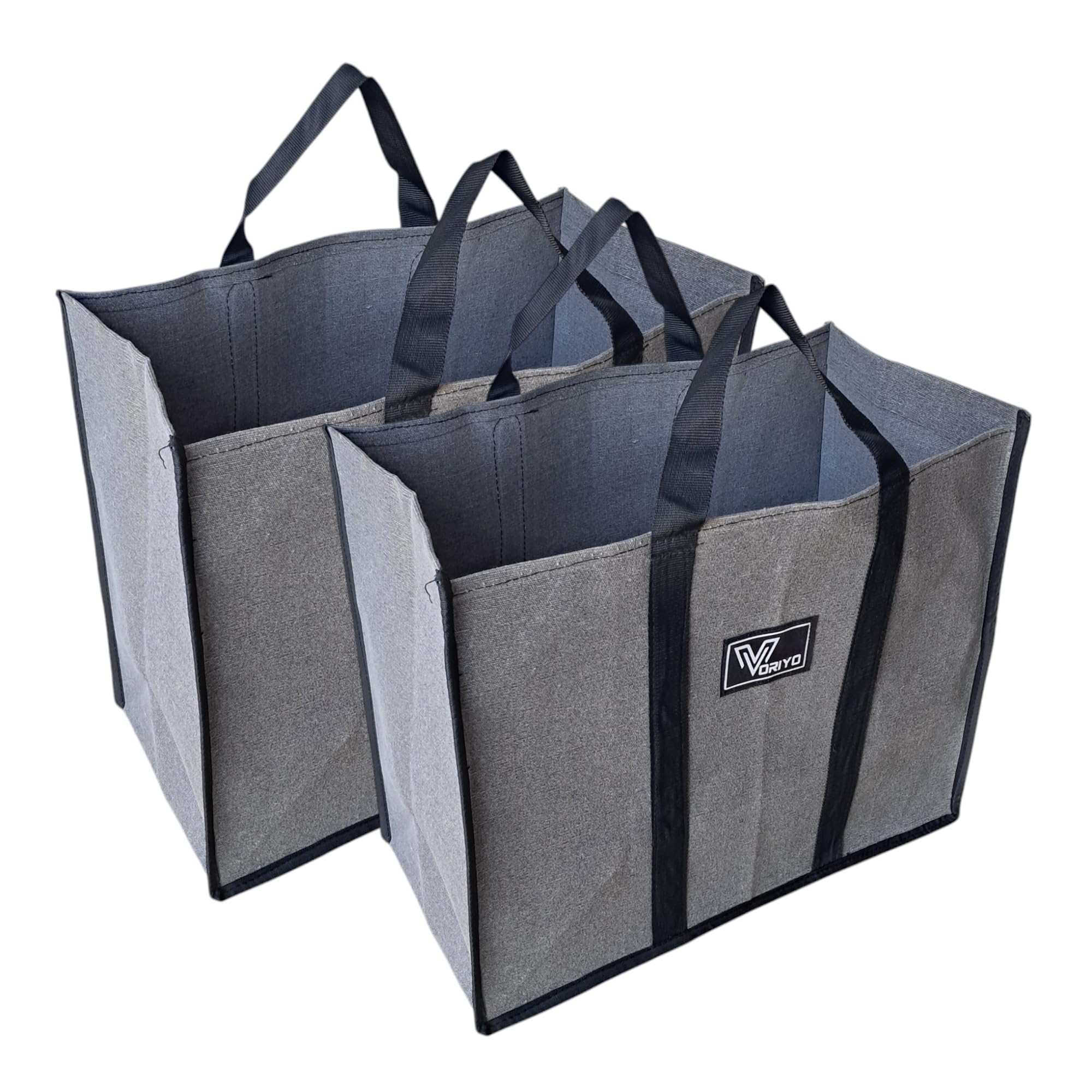 VORIYO Travel Shopping Grocery Tote Bag Foldable for Multipurpose Shopper Bag Eco Cotton Daily Use with Strong Handles (Pack Of 2) (TV02SD)