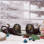 ARTVARKO Brass Lion Pair Statue for Vastu Shastra and Feng Shui Remedies for Home Decor Statue 7 Inches