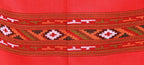 HImalayanKraft Hand Woven Kullu Handloom Woolen Shawl Red Colored with Beautiful Kullu Weaving Designed for Women and Girls.