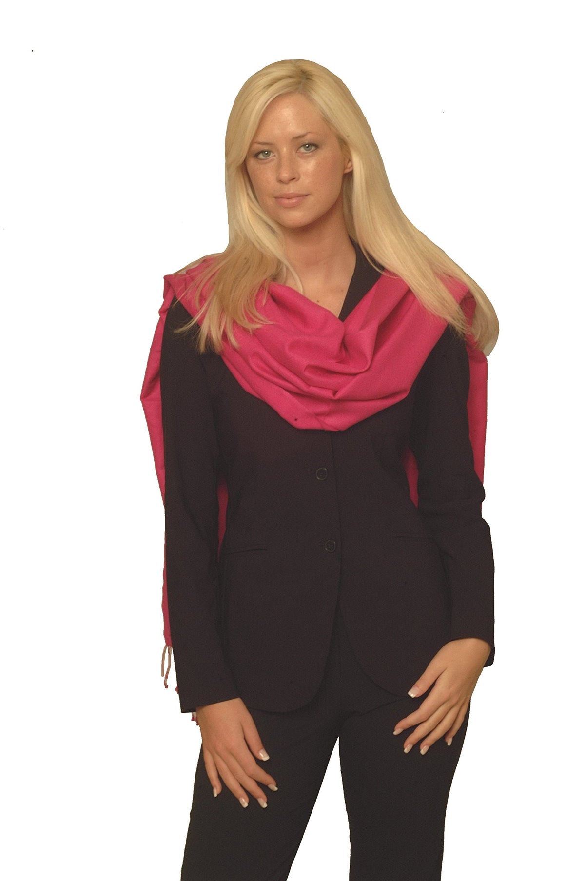 Cashmere Pashmina Group: Solid Pashmina Shawl, Scarf, Wrap & Stole(Regular size) (Fuchsia)