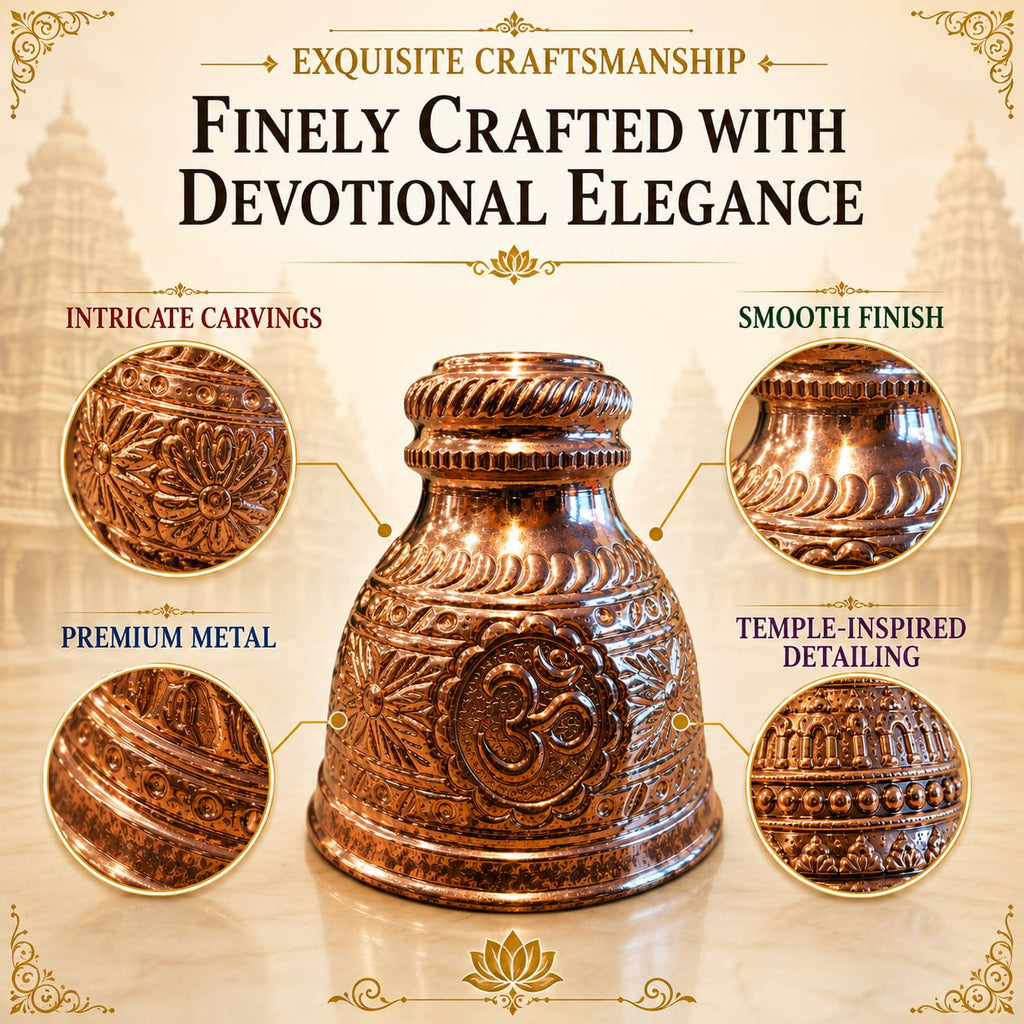 Pooja Ghar Copper Shatagopuram 6 Inch (Pack of 1)