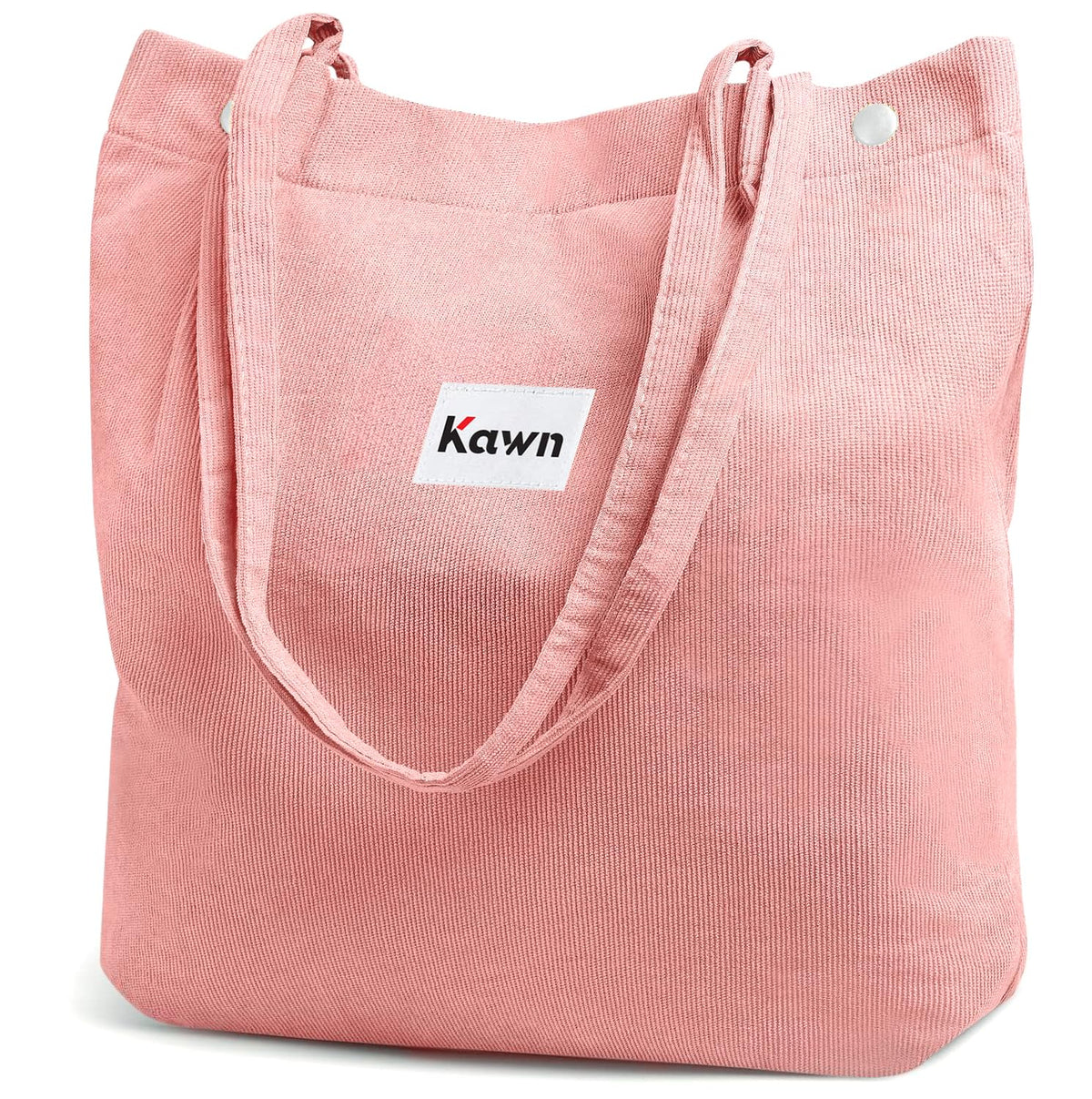 Kawn Women Corduroy Western Tote Bag Canvas Shoulder Cord Purse Reusable Shopping Bag Grocery Bag Large Capacity Washable Handbag Girls Shoulder Bag With Inner Pocket For Daily Use Work Travel (Pink)