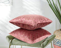 RD TREND® Premium Velvet Cushion Covers Set of 2 | Soft Decorative Throw Pillowcases for Sofa, Bed & Living Room | Cushion Cover 24 inch x 24 inch (60x60 cm) Dusty Rose