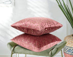 RD TREND® Premium Velvet Cushion Covers Set of 2 | Soft Decorative Throw Pillowcases for Sofa, Bed & Living Room | Cushion Cover 18 inch x 18 inch (45x45 cm) Dusty Rose