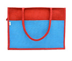 JUTEKA Multicolor spacious Jute Bag with Zipper Closure, Full Size Front Pocket and Large Handles…