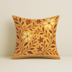 STITCHNEST Satin Cushion Covers Traditional Cow and Floral Design in Rajasthani Style, 24x24 Inch, Pack of 2 for Spiritual & Artistic Living Room Decor