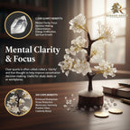 Clear Quartz Crystal Tree with 300 Natural Healing Chips | 11 Inch Vastu Feng Shui Lucky Gemstone Tree for Wealth, Positivity & Home Decor | Reiki Energy Crystal Bonsai Gift for Prosperity India