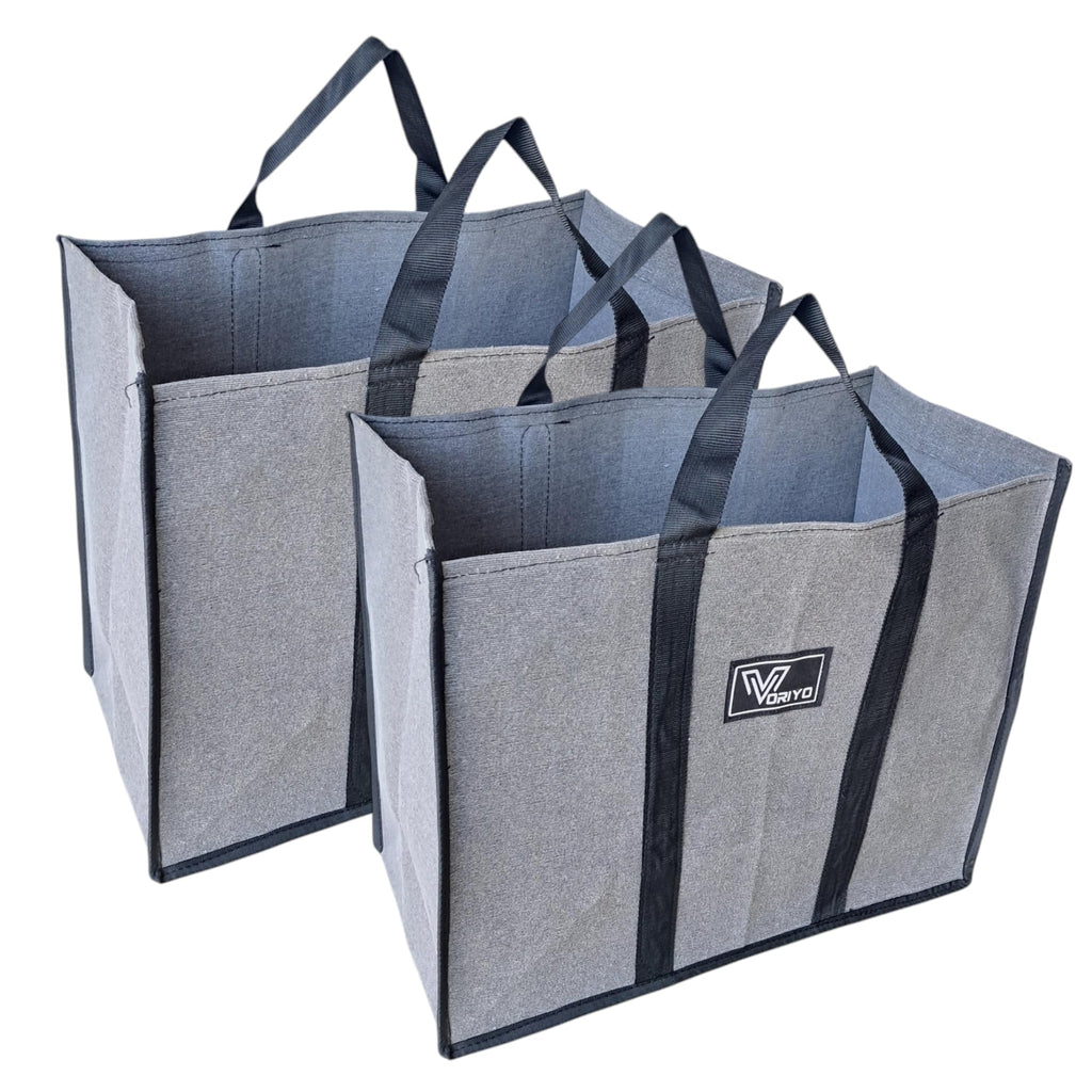 VORIYO Travel Shopping Grocery Tote Bag Foldable for Multipurpose Shopper Bag Eco Cotton Daily Use with Strong Handles (Pack Of 2) (TV02SE)