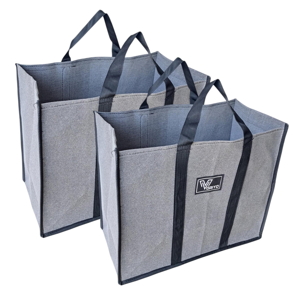 VORIYO Travel Shopping Grocery Tote Bag Foldable for Multipurpose Shopper Bag Eco Cotton Daily Use with Strong Handles (Pack Of 2) (TV02SE)