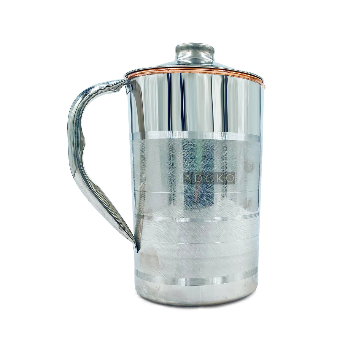 Adoko Premium Copper Lined Stainless Steel Water Jug Pitcher 1.5L | Ayurvedic Health Benefits, Luxury Design, Leak-Proof, Ideal for Serving & Storage