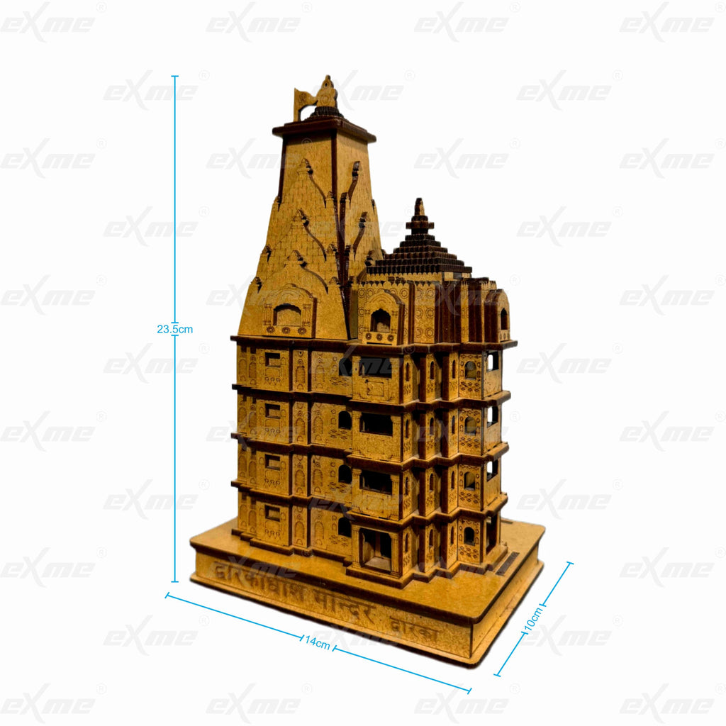 eXme Shree Dwarkadhish Wooden Temple Model - Decorative Showpiece for Home Decor and Pooja Mandir Ideal for Gifting Or Sprituality