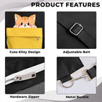 Kraptick Tote Bags – Stylish Shoulder Tote Bag for Everyday Use For Women Compact Reusable Perfect as a Grocery Tote Bag, Shopping Bags for Grocery (Lazy Cat Black)