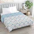 haus & kinder 100% Cotton Single Bed Dohar | Lightweight AC Blanket for Summer | Soft Breathable Reversible Blanket | Printed Cotton Dohar Classic Trellis | 58 x 88 Inch | 144 TC Kafalo
