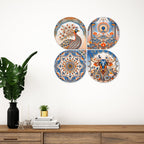 Artvibes Folk Nature Wooden Wall Hanger for Home Decor | Living Room | Festive Decor | Decoration Wall Hanging Items | Wall Illustrations | Aesthetic Wall Art | Unique Gift Items (WH_8463N), Set of 4