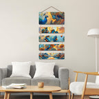 Artvibes Krishna and Nature Wall Hanging Home Decorative Wall Art for Living room | Spiritual Decor Items | Handcrafted Art | Wall Poster | Artwork| Stylish Modern Decor Item | Gift Items (WH_6736N)
