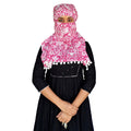 Switchon Export quality Cotton Multi color scarf hijabf for women for 12 yrs and above (Pink_White)