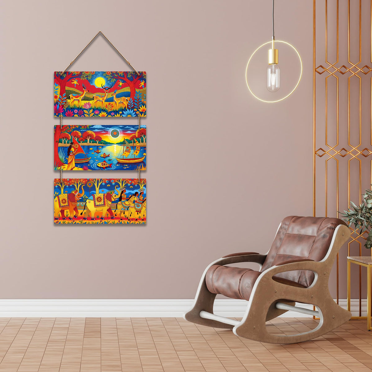 Artvibes Multicolor Modern Art Decorative Wall Art MDF Wooden Wall Hanger for Living Room | Room Wall Art | Modern Decor Artwork | Living Room | Cafe | Wall Illustrations | Ideal Gifts (WH_9422N)
