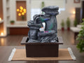 KridayKraft Stone Water Fountain Polyresin Showpiece for Home Garden Living Room Decor Decoration Gift Items, 26 CM
