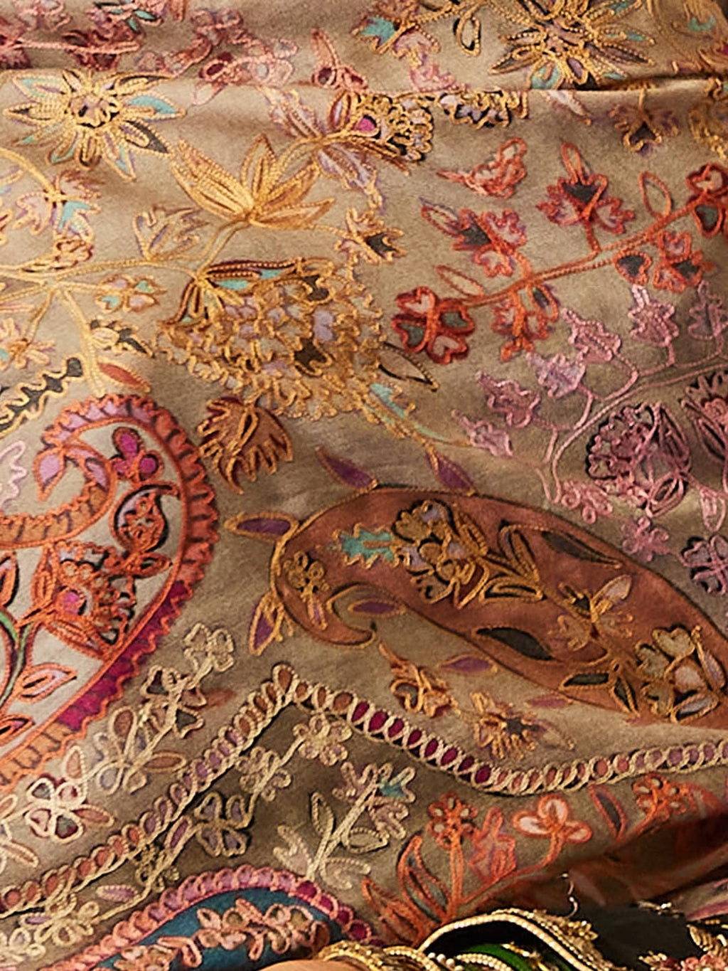 Pashmoda Women Naaz Fine Wool Fabric Pashmina Kalamkari Embroidered Shawl, Stole and Wrap, Sustainable and Natural Fabric, Heritage Kashmiri Pashmina(Size 40x80)