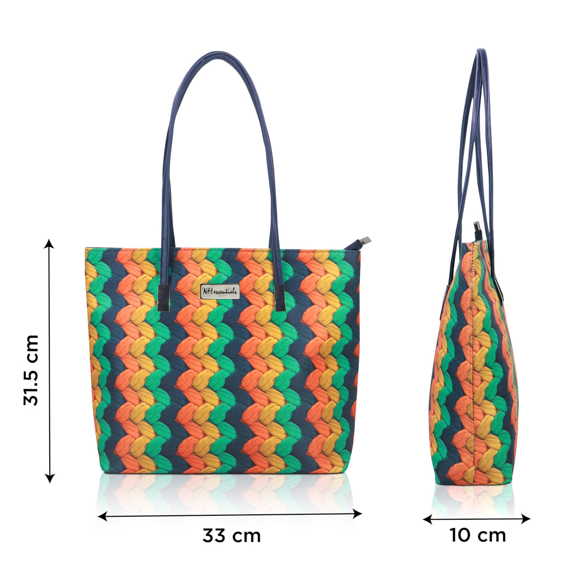 NFI essentials Large Floral Printed Tote Bags for Womens Handbag for Ladies Big Stylish Purse Shoulder Shopping Office College Party Bag for Daily Travel with Zip Pocket