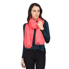 FabSeasons Pink Chexs Cotton Scarf, Scarves, Stole and Shawl for Men & Women