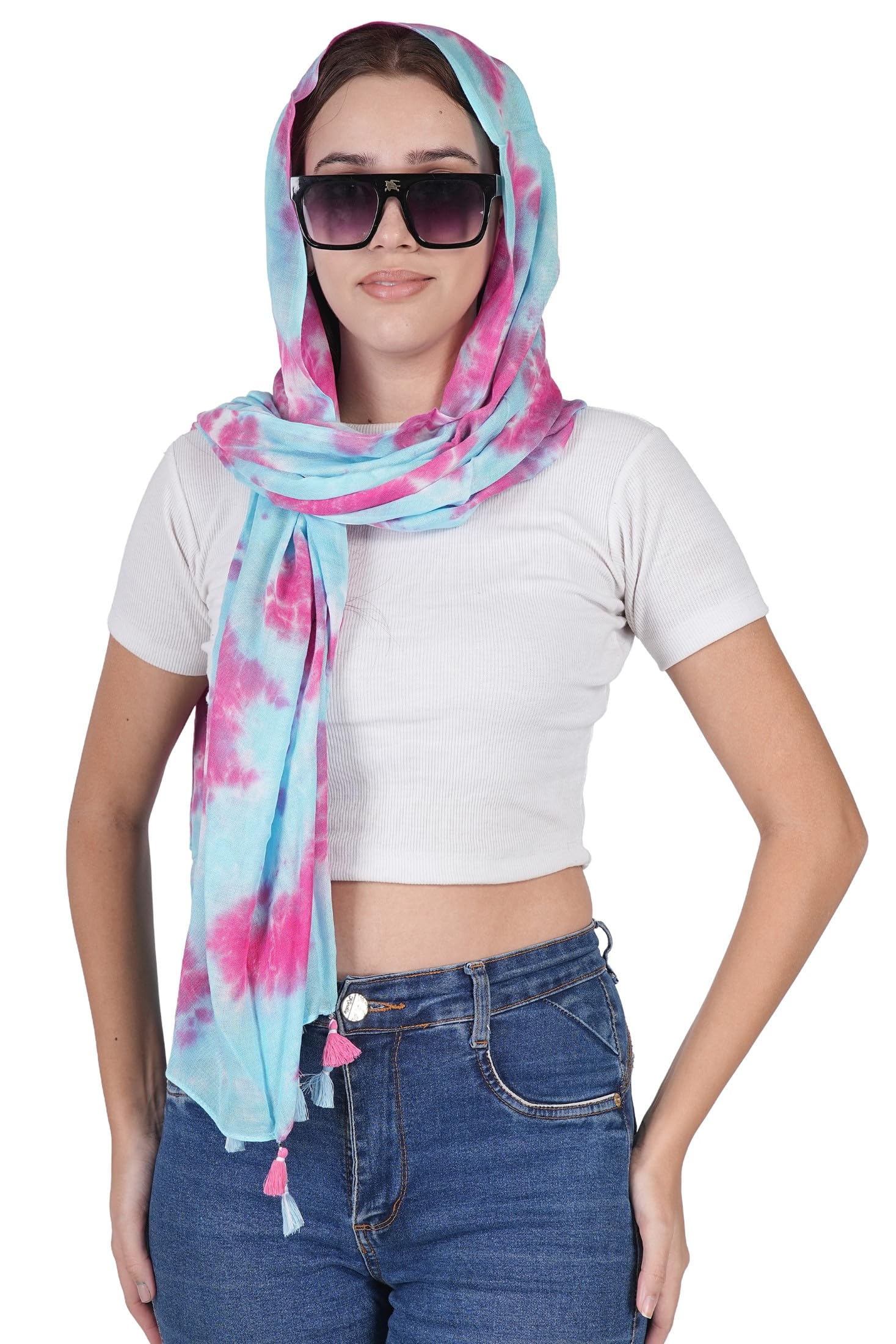 PALATT Cotton Scarf for Women | Lightweight Summer Stole for Women | Soft Breathable Ladies Scarf | Size 70 x 180 cm