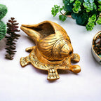 KridayKraft Shank Kachhua Stand Turtle for Vastu Feng Sui,Kachua Yantra for Good Luck & Evil Eye Protection,Metal Tortoise Staute Animal Showpiece Figurine & Gifting Items