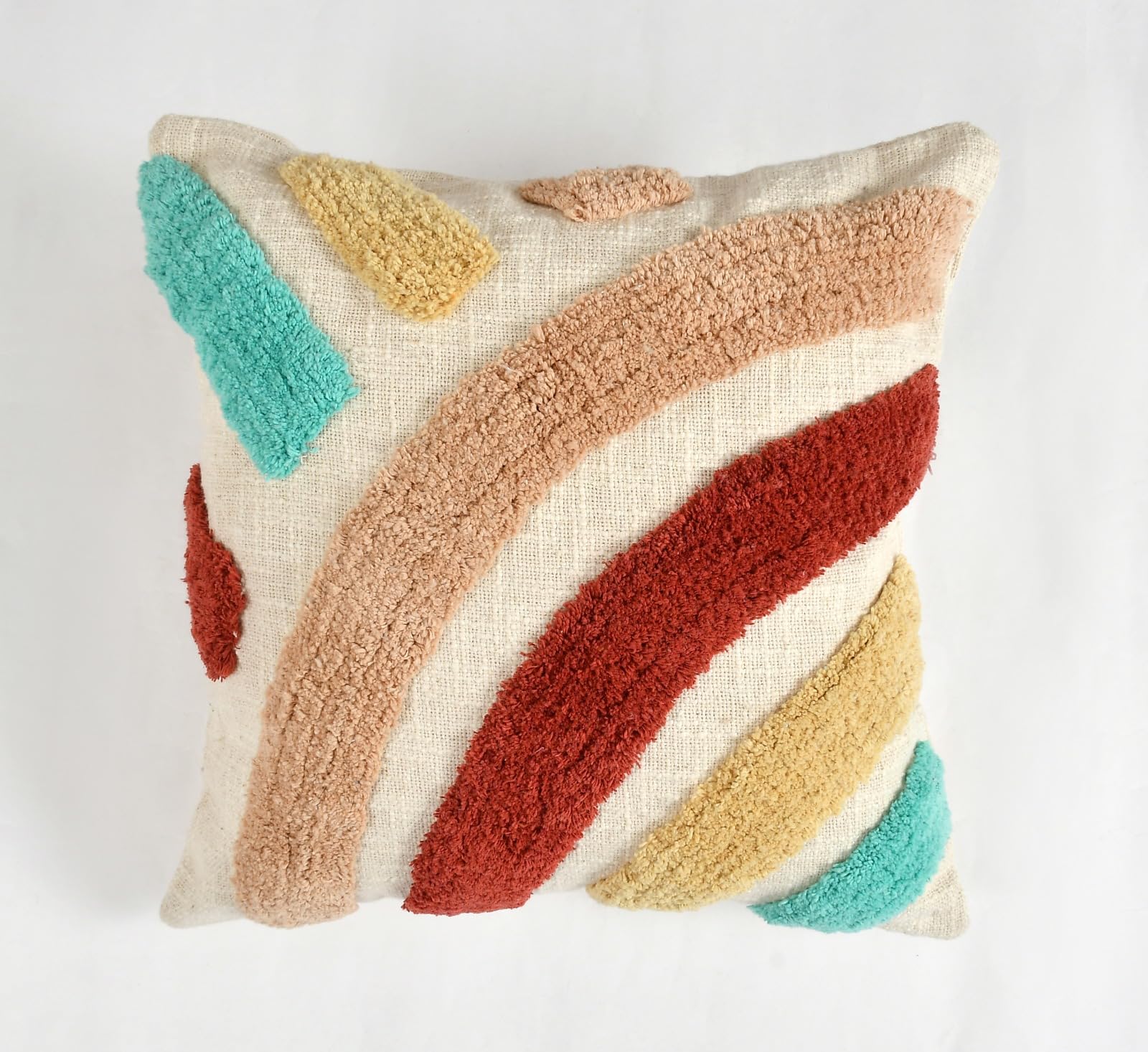 Furnistitchs Premium Decorative Throw Cushion Pillow Cover Boho Home Decor - Living Room Bedroom Couch Sofa Cushion Covers 16 inch x 16 inch (2, Mustard V)
