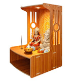 Alpine Willow Temple for Home I Puja Mandir for Home I Pooja mandir with LED Light I Wooden Temple I Laddoo Gopal aalaya I Devghar I Pooja Unit I Pooja ghar (H-18, W-12, D-12 inch) (Walnut)