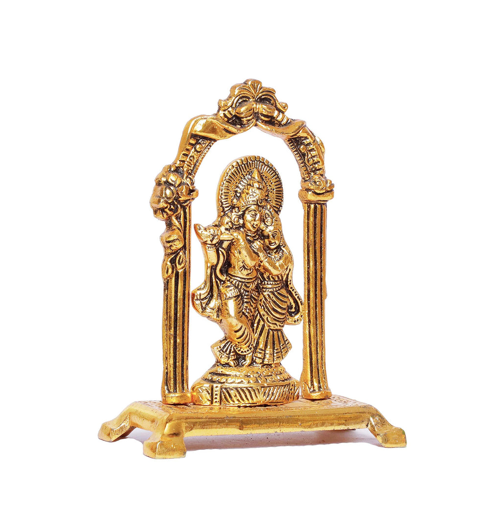 KridayKraft Metal Radha Krishna Statue Gold Plated Decor Your Home,Office & Radha Krishna Murti Idol Showpiece Figurines,Religious Krishna Idol Gift Article...