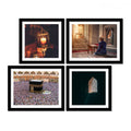 VIBECRAFTS Muslim Pilgrimage Praying & Kaaba 4 Pieces For Office Digital Reprint Posters with Synthetic Wooden Frame Home, Office Decorative Gift Item(15 inch x 12 inch)(PFVC4Pcs3_1503)