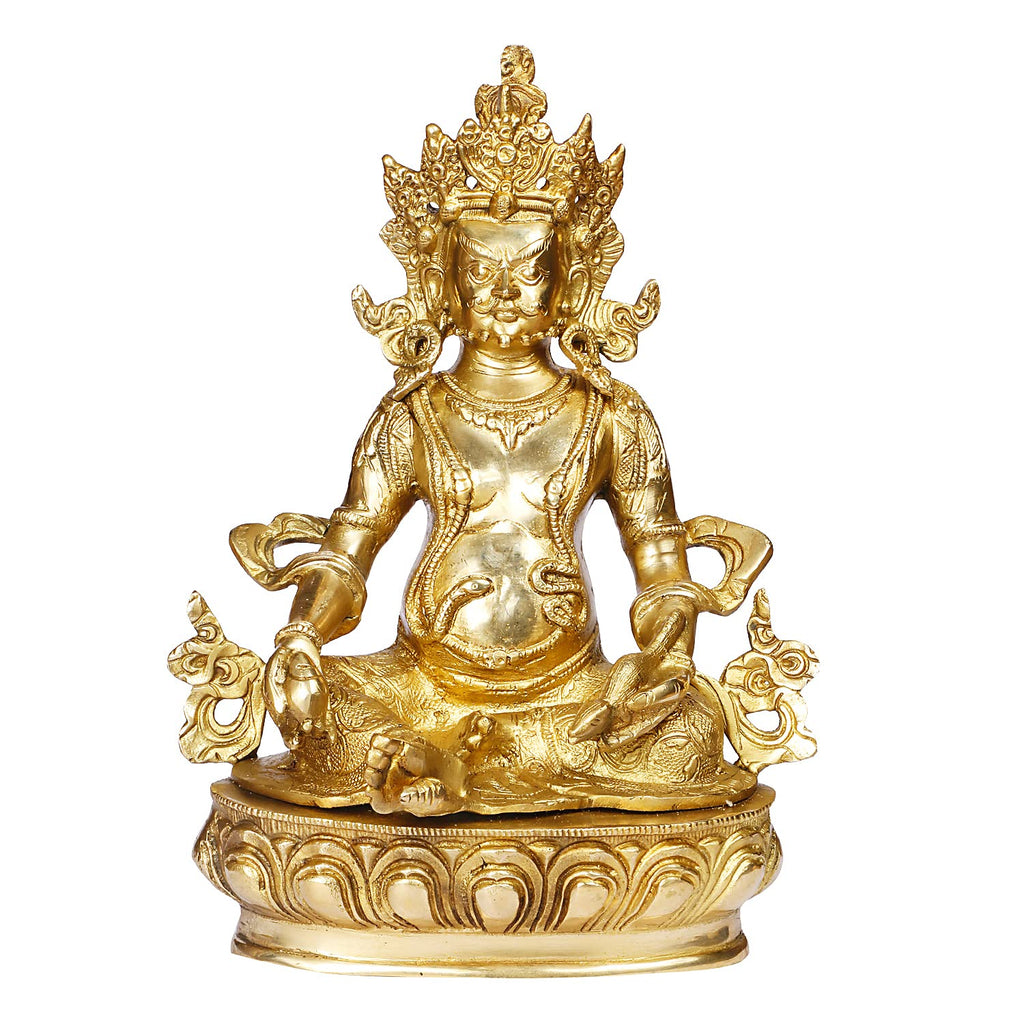 ARTVARKO™ Big Brass Lord of Treasure Wealth Maharaj Kuber Murti Statue for Tijori Locker Money Safe Kubera Idol for Maha Dosh Nivaran Prosperity Home Decor Height 12 Inch