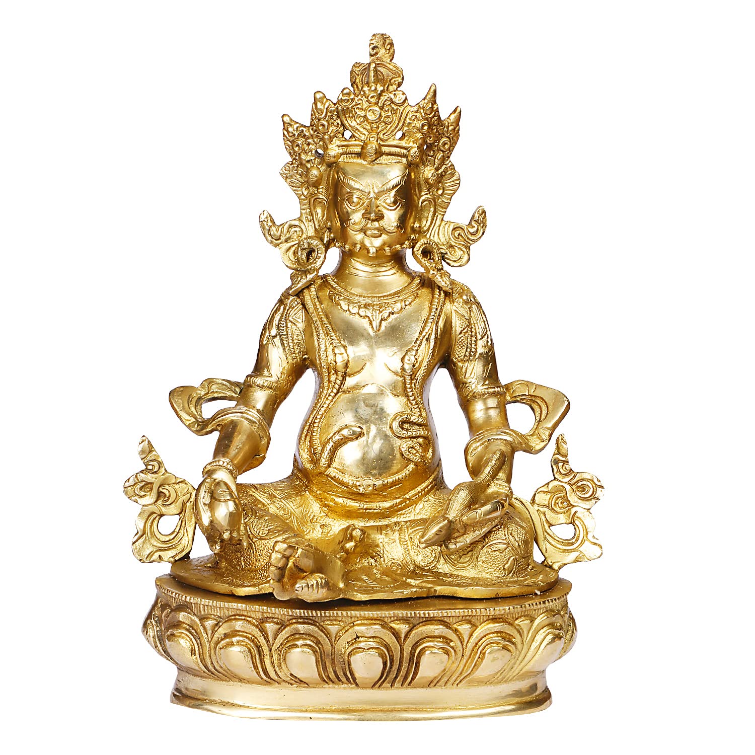 ARTVARKO™ Big Brass Lord of Treasure Wealth Maharaj Kuber Murti Statue for Tijori Locker Money Safe Kubera Idol for Maha Dosh Nivaran Prosperity Home Decor Height 12 Inch