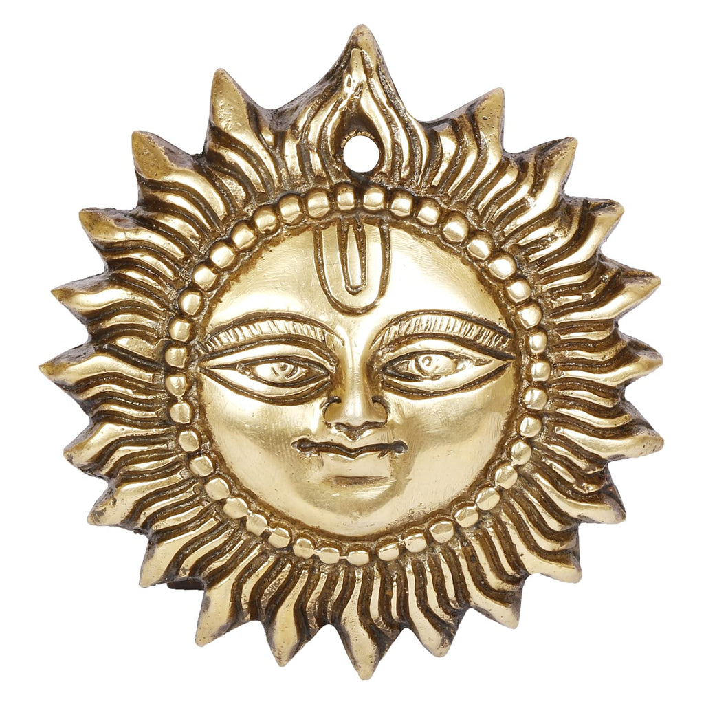 ARTVARKO Brass Sun Brass Wall Hanging for Vastu Home Entrance Door Decoration