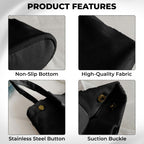 Kraptick Canvas Tote Bag for Women with Zipper - Aesthetic & Spacious Shoulder Handbag for Office, College, Travel & Shopping - Durable Tote Bag with Inner Pocket (Black)