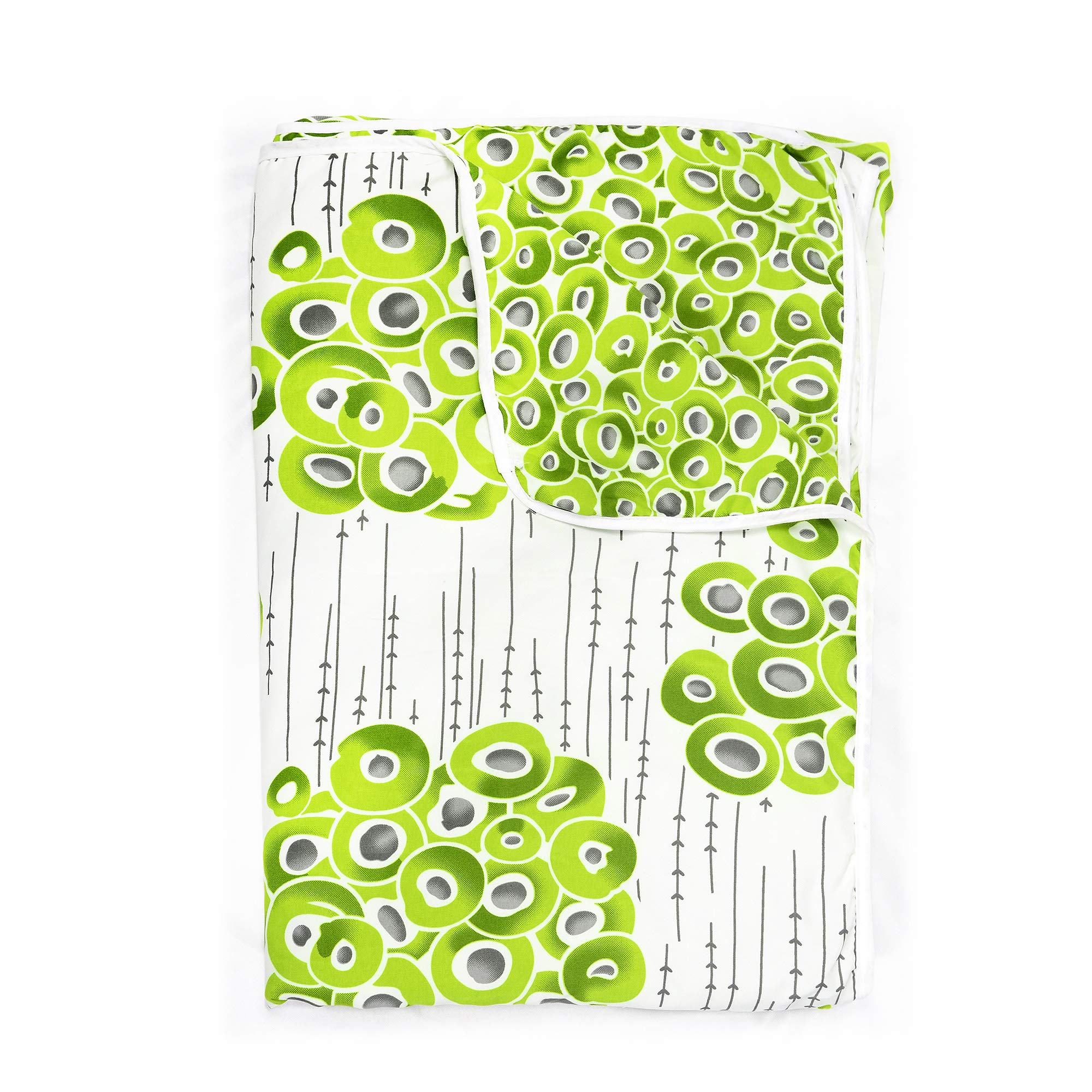 Divine Casa 120 GSM Microfiber Double Dohar | Soft & Lightweight Throw Blanket | Cozy & Breathable | All-Season Comfort | 220 x 205 CM | Cloudy Balls Pattern | Green Glow Kafalo
