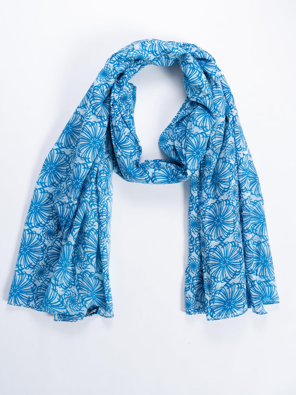 AQVA Printed Cotton Scarf for Women Stylish (Bhoonia Indigo) | Head and Face Cover Scarf for Girls with 100% Cotton | Soft & Lightweight Scarves/Stoles for all Weather (72 x 43 in)