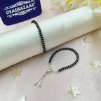 Osasbazaar Sterling Silver Nazariya Kadli Bracelet Adjustable for Boys, Girls, Children, Baby (Black) - 90%-92.5% Purity Cerified