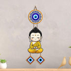 Artvibes Cute Buddha Evil Eye Wall Hanging for Home Entrance | Spiritual MDF Wall Decor | Meditation Room Vastu Wall Art for Living Room | Bedroom & Office | Gift Item (WH_8592N)