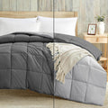 Luxury 100 GSM Summer Comforter Double Bed All Season AC Comforter/Blanket/Duvet Soft & Breathable Lightweight (90 X100 Inches) - Double Bed Comforter - Dark Grey/Silver Grey Color Kafalo