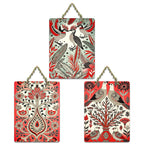 Artvibes Nature Theme Decoration Wooden Art Decoration Item for Living Room | Art For Wall | Wall Sculpture | Signs & Plaques | Festive Decor | Wall Illustrations | Gift Items (WH_96128N), Set of 3
