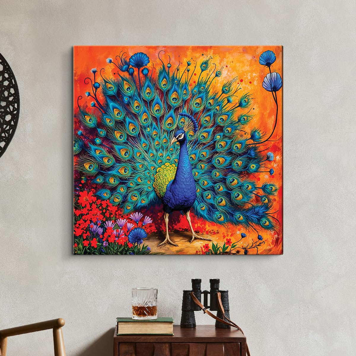 Canvas Dancing Peacock Painting For Wall Vastu ArtX
