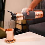Artarium Sipper Bottle 100% Pure Copper Water Bottle Leak Proof Protection Durable & Rust Proof Copper Bottle With Added Health Benefits (Sipper Water Bottle Gray 1 Litre)