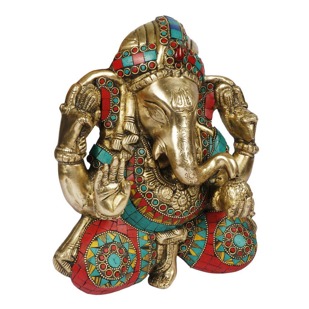 ARTVARKO Brass Ganesha wall Hanging Ganesh Statue Idol for Home Entrance Wall Living Room Decor Door Mandir (8x9 Inch)